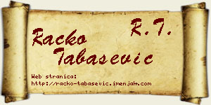 Racko Tabašević vizit kartica